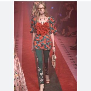 NWT Gucci red floral shirt dress